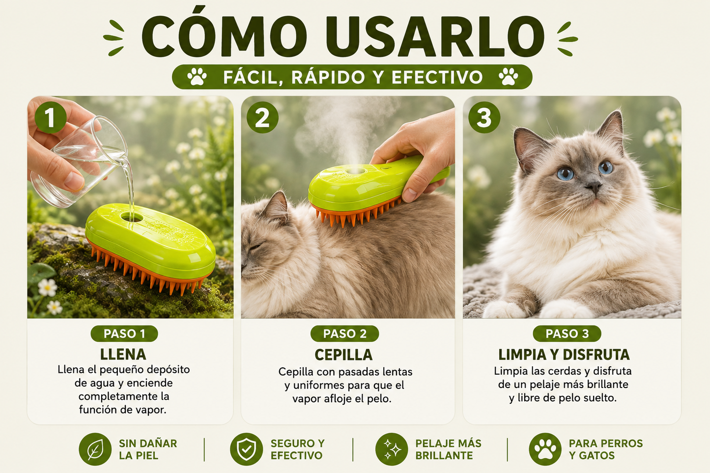 CEPILLO A VAPOR PARA MASCOTAS
